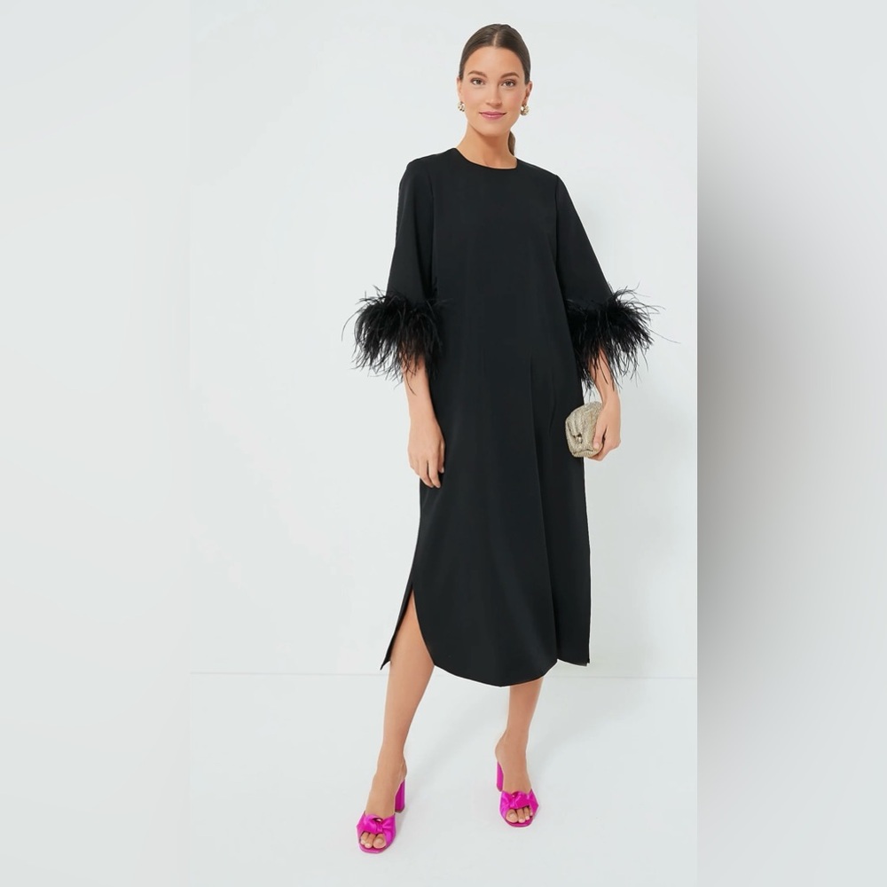 TUCKERNUCK Black Feather Jamie Dress MSRP $328